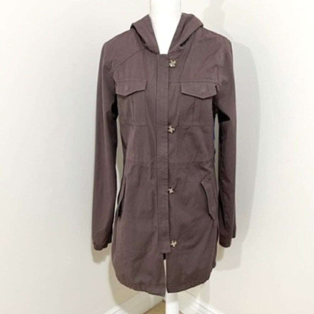 Volcom Junior's Park It Parka Jacket in Iron Grey Sherpa Lined Size XL